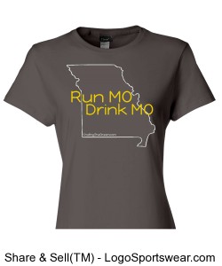 Run MO, Drink MO, Hanes Ladies 4 oz. Cool Dri T-Shirt Design Zoom